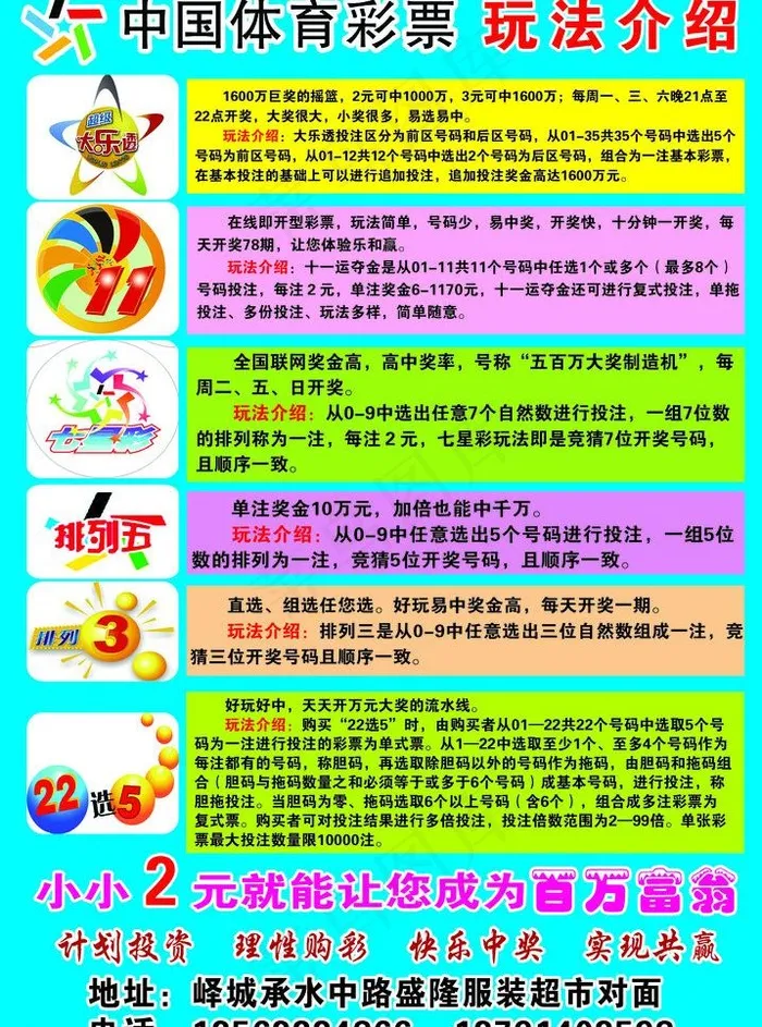 中国体育彩票玩法介绍图片(2480X3543(DPI:300))psd模版下载