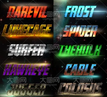 10款游戏风格艺术字设计PS样式V...