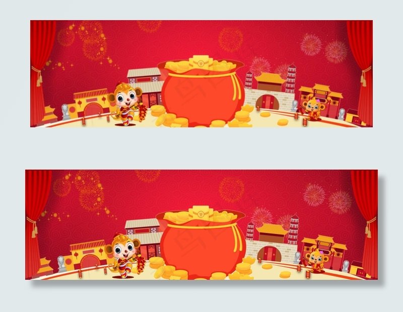 猴年新春金融背景