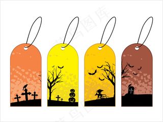 三套万圣节标签