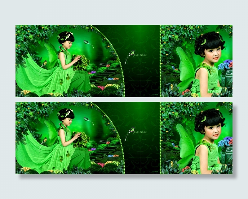 “精灵天使”儿童相册PSD模板(3...