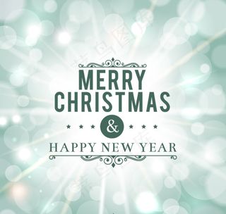 绿色光晕圣诞贺卡矢量素材