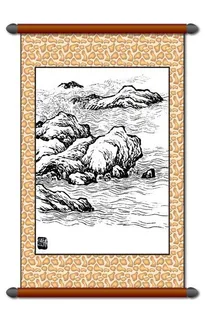 白描 风景画图片