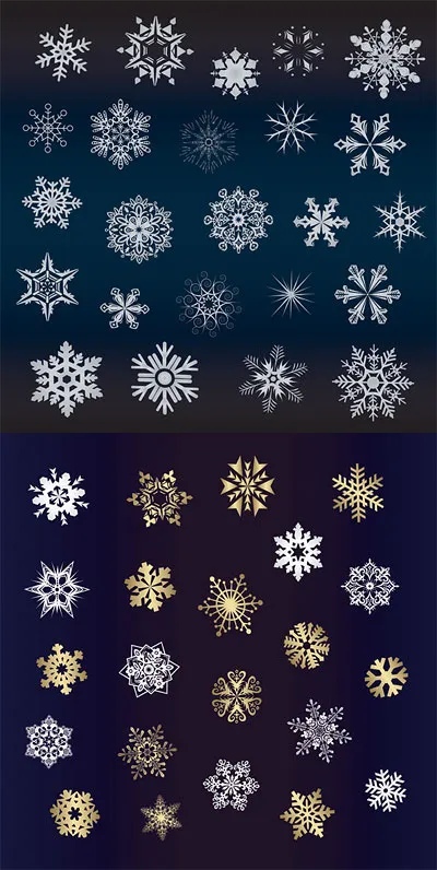 多款漂亮雪花矢量素材eps,ai矢量模版下载