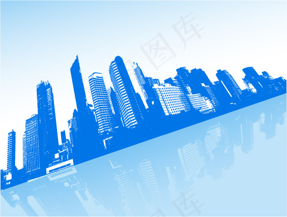 蓝色城市背景ai矢量模版下载