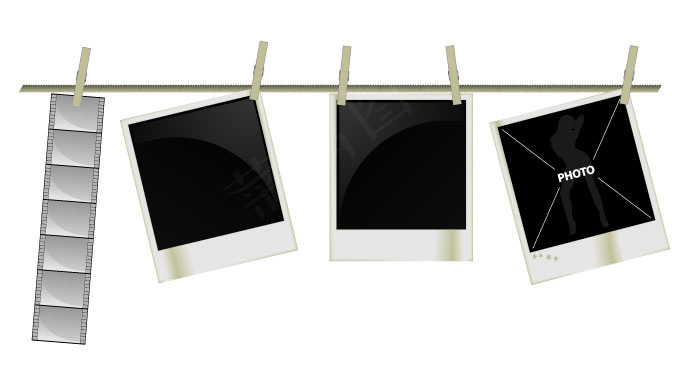 矢量素材电影元素黑白设计