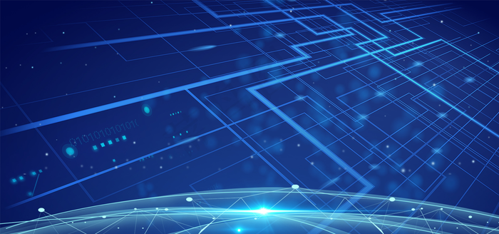 蓝色科技电路总结报告大数据海报