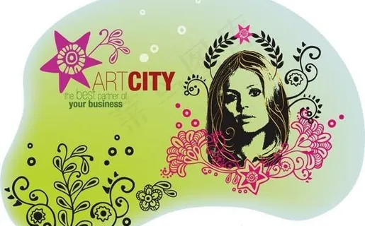 外国美女时尚插画矢量素材