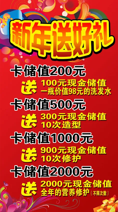 新年促销展架psd模版下载