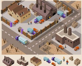 卡通城市建筑图片