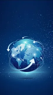 蓝色地球科技背景素材