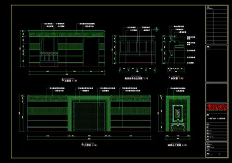 洗浴浴室装修cad图纸