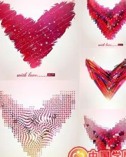 抽象心型图案矢量素材