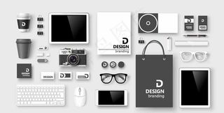 黑色大气企业办公用品视觉识别系统图片