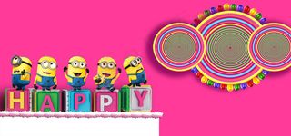 多彩卡通背景 小黄人