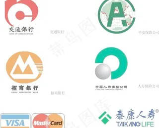 交行、招行、平安、人寿LOGO失量...