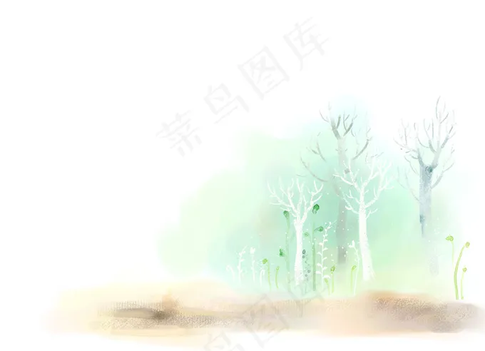 淡雅春季水彩背景PSD素材psd模版下载