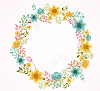 卡通圆形花环图片