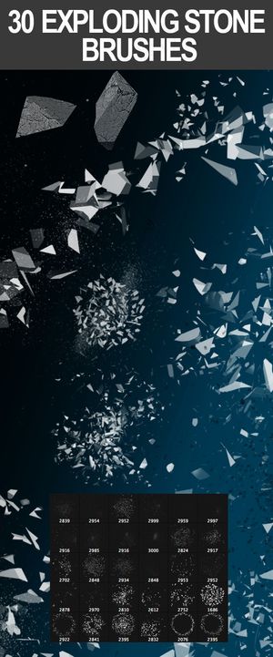 破碎碎片效果PS笔刷下载