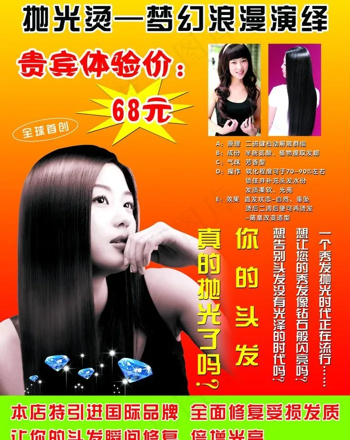 理发店图片psd模版下载