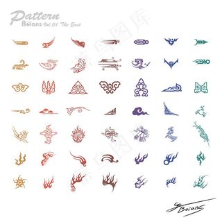 中国风系列复古花纹图案矢量图