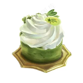 抹茶蛋糕卡通插画抹茶蛋糕卡通插画