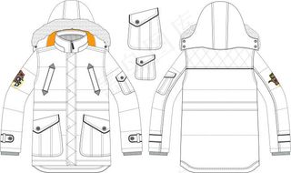 秋冬棉衣带帽可拆式款式图