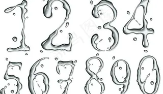 水滴组成的数字矢量素材