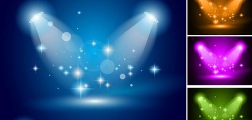 蓝色聚光灯矢量矢量素材三