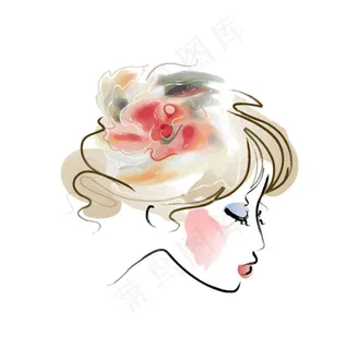 水粉美女头像