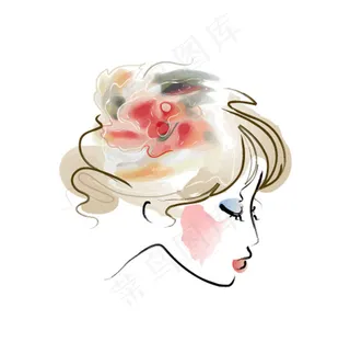 水粉美女头像
