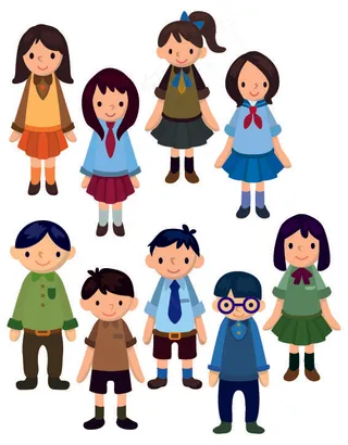 可爱学生人物形象矢量素材