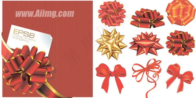 实用红色蝴蝶结矢量素材