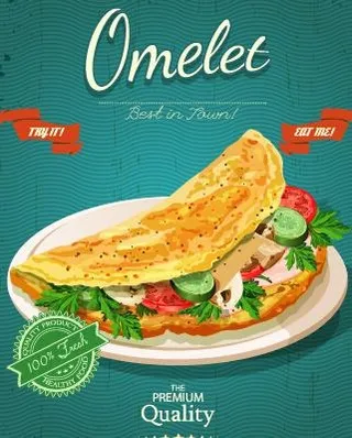 复古海报蛋卷食品矢量01