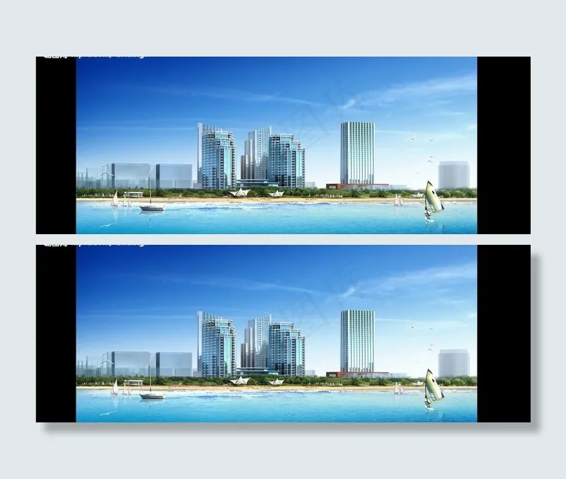 城市沿海景观图片(4500X1873(DPI:72))psd模版下载