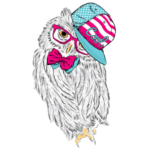 手绘卡通动物装饰画