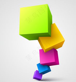 彩色正方体矢量素材图片