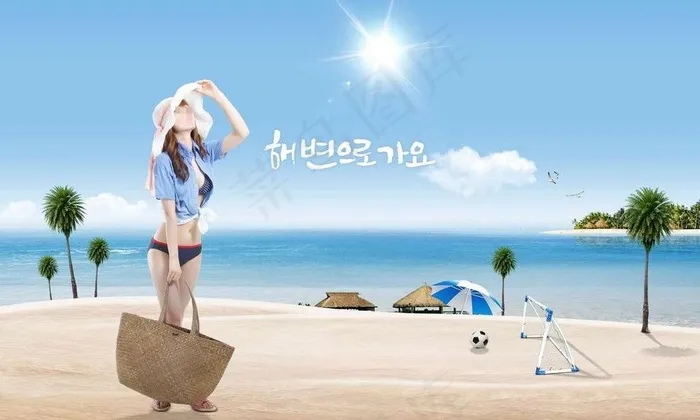 沙滩比基尼美女图片