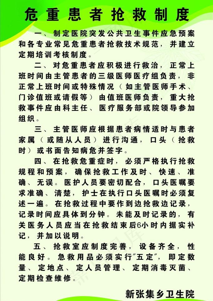 危重患者抢救制度图片cdr矢量模版下载