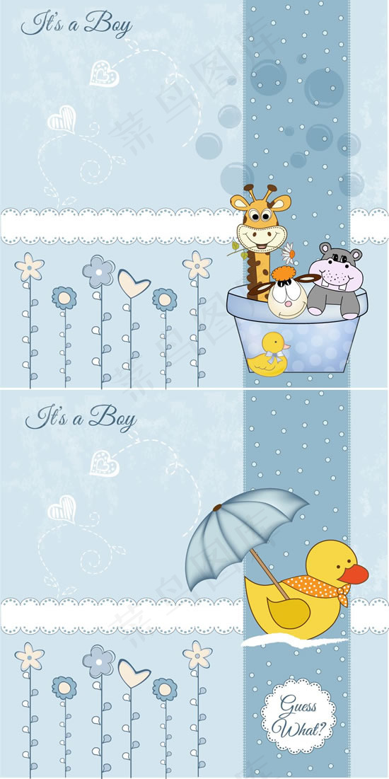 时尚简洁可爱卡通背景矢量素材下载