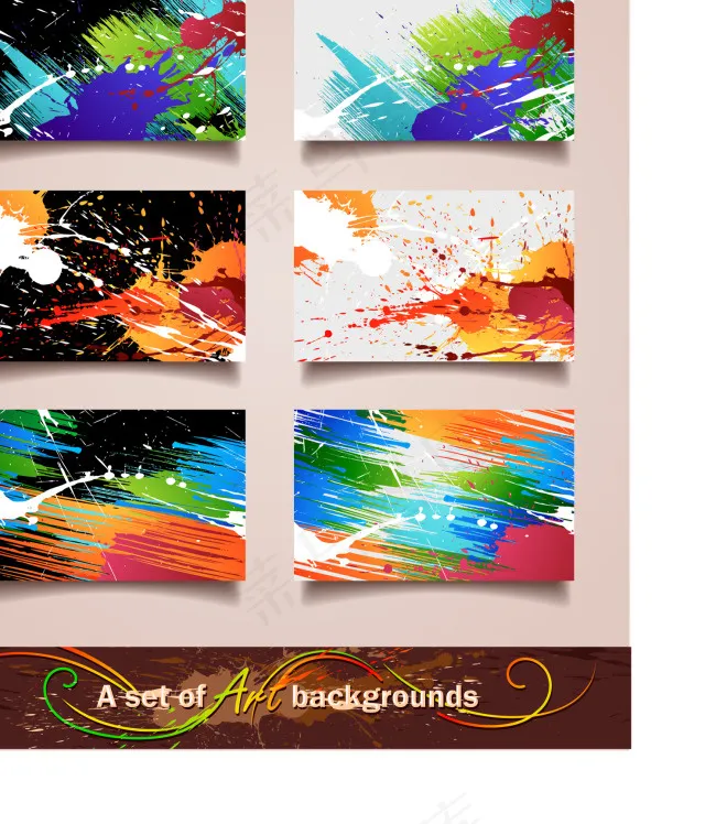 多彩名片模板eps,ai矢量模版下载