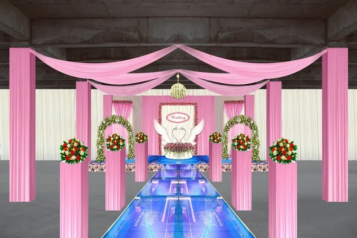 粉色婚礼舞台全景设计(2376X1584(DPI:72))psd模版下载