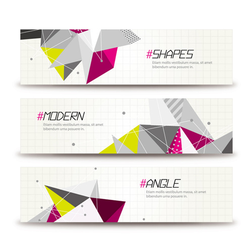 抽象三角装饰banner矢量素材eps,ai矢量模版下载