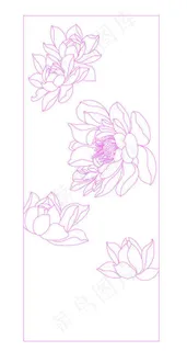 荷花矢量图雕刻图片
