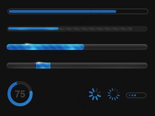 多款蓝色网页加载滑块进度条素材