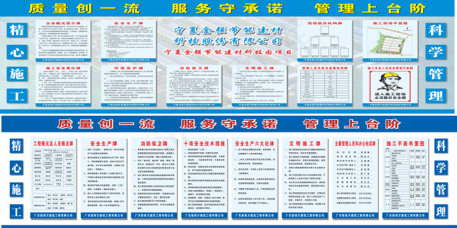 施工现场八牌二图(6000X1500)cdr矢量模版下载