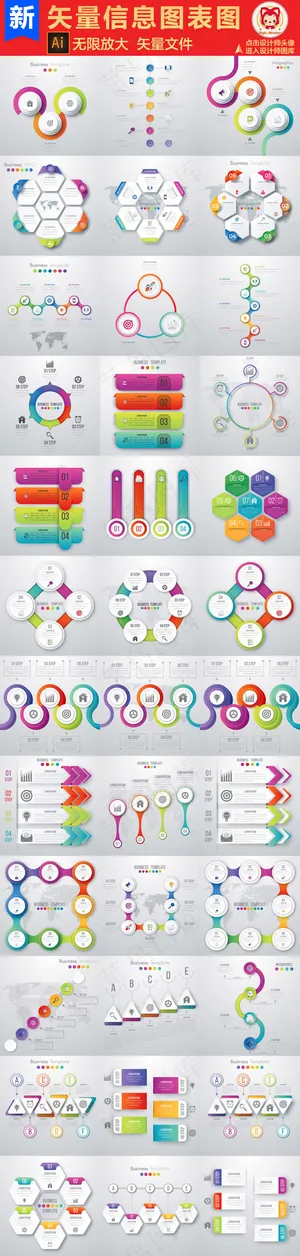 信息图表时间轴PPT矢量设计素材