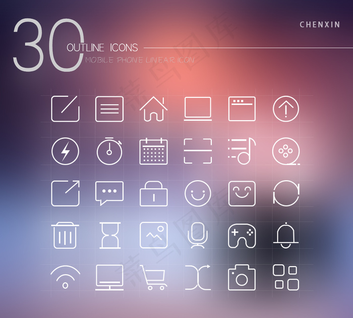 30个很实用的线性ICONpsd模版下载