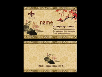 中国传统名片荷花背景图