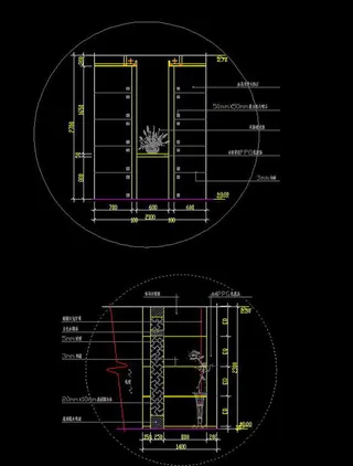 室内家装入口装饰柜子设计CAD图纸